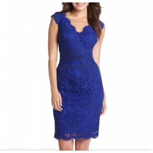 Tadashi Shoji Dresses & Skirts - Tadashi Dress Cobalt Blue 6 Stretch Sheath Wedding Party  Cruise Event Barbie